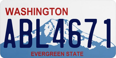 WA license plate ABL4671