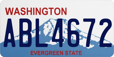 WA license plate ABL4672