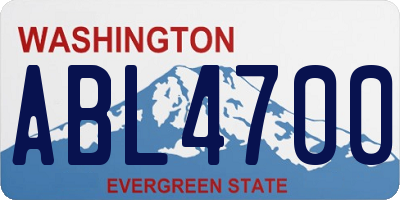 WA license plate ABL4700