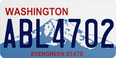 WA license plate ABL4702