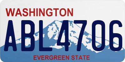 WA license plate ABL4706