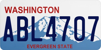 WA license plate ABL4707