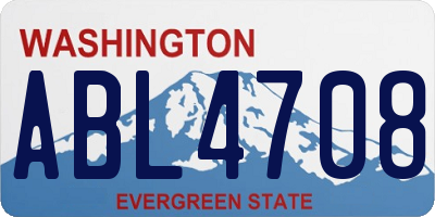 WA license plate ABL4708