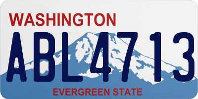 WA license plate ABL4713