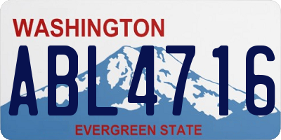 WA license plate ABL4716