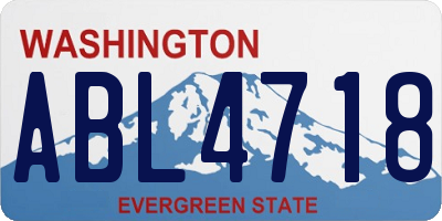 WA license plate ABL4718
