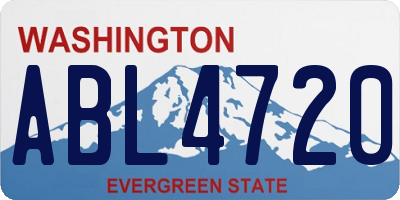 WA license plate ABL4720