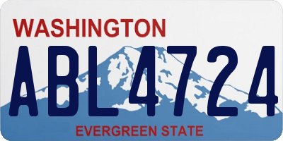 WA license plate ABL4724