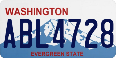 WA license plate ABL4728