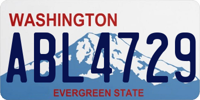 WA license plate ABL4729