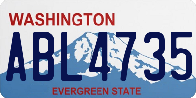 WA license plate ABL4735