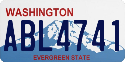 WA license plate ABL4741
