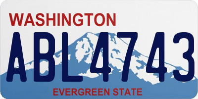 WA license plate ABL4743