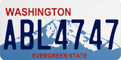 WA license plate ABL4747