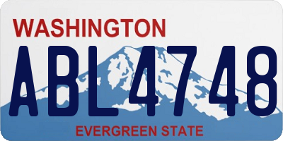 WA license plate ABL4748