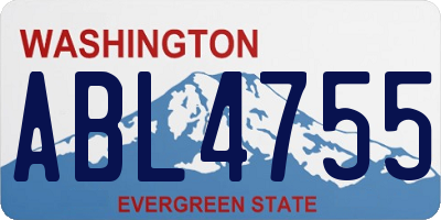 WA license plate ABL4755