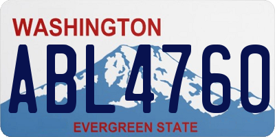 WA license plate ABL4760