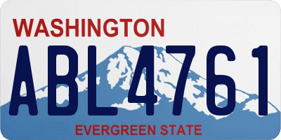 WA license plate ABL4761
