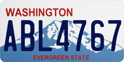 WA license plate ABL4767