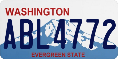 WA license plate ABL4772
