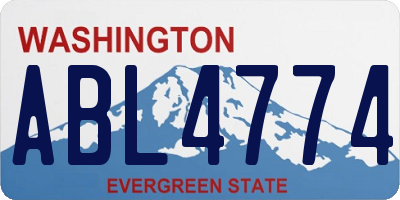 WA license plate ABL4774