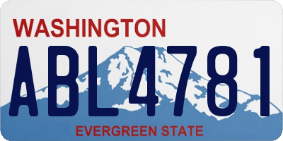 WA license plate ABL4781