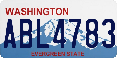 WA license plate ABL4783