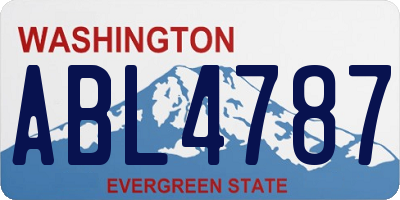 WA license plate ABL4787