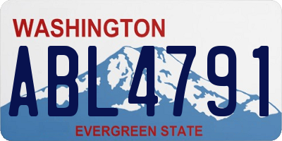 WA license plate ABL4791