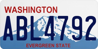 WA license plate ABL4792
