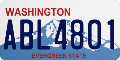 WA license plate ABL4801