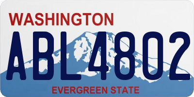 WA license plate ABL4802