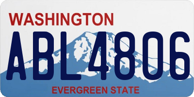 WA license plate ABL4806