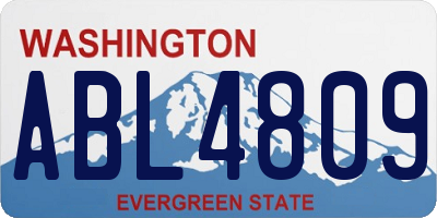 WA license plate ABL4809