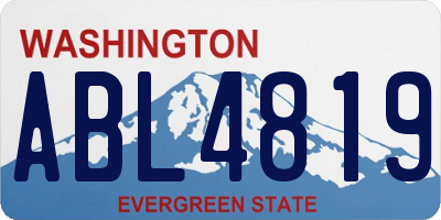 WA license plate ABL4819