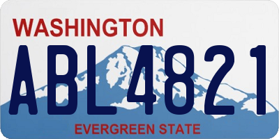 WA license plate ABL4821