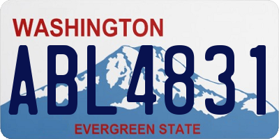 WA license plate ABL4831