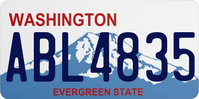 WA license plate ABL4835