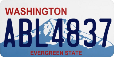 WA license plate ABL4837