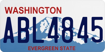 WA license plate ABL4845