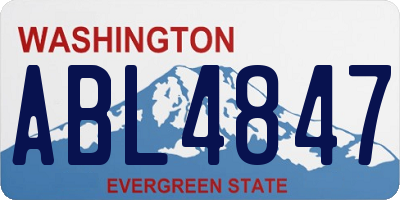 WA license plate ABL4847