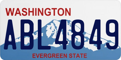 WA license plate ABL4849