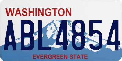 WA license plate ABL4854