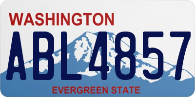 WA license plate ABL4857