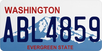 WA license plate ABL4859