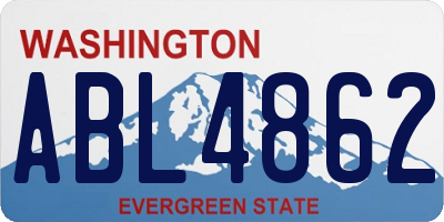WA license plate ABL4862