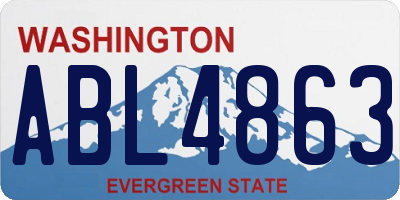 WA license plate ABL4863