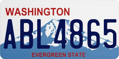 WA license plate ABL4865