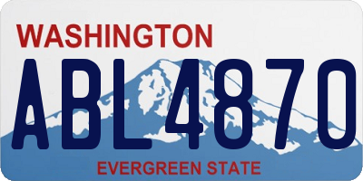 WA license plate ABL4870