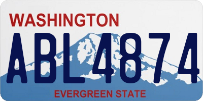 WA license plate ABL4874